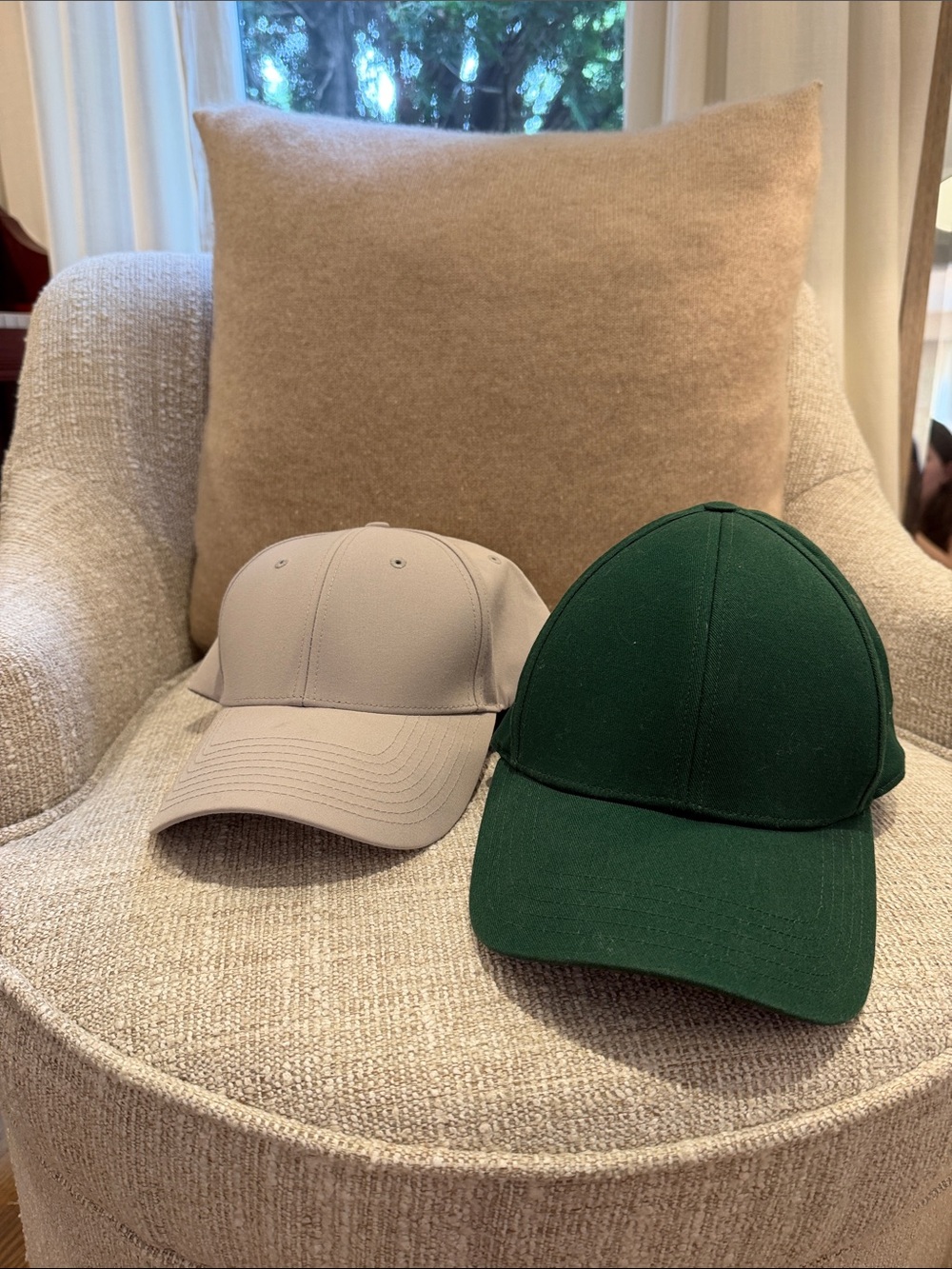 TNA Beige and Dark Green Baseball Caps - Duo Pack